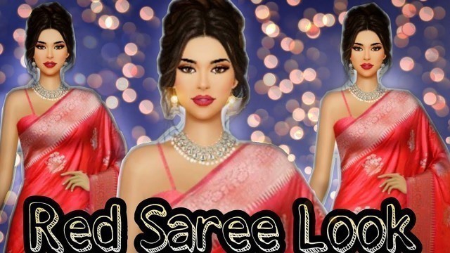 'Indian Fashion Stylist Game Red Saree Look 