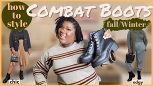 'HOW TO Style COMBAT BOOTS for FALL/WINTER | AFFORDABLE CHIC & EDGY Plus Size LOOK BOOK | Size 14 US'