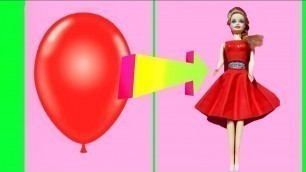 'DIY Barbie Dresses with Balloons Making Easy No Sew Clothes for Barbies Creative for Kids #4 Devlin'