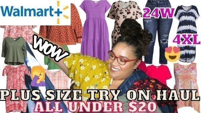 'Walmart Plus Size Try On Haul 2022|Affordable Plus Size Clothes 2022|ALL UNDER $20!!|Tasha St James'