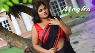 'MEGHA || BLACK CUTTON SAREE FASION VIDEO || VEDAM ECO RESORT || Tusti Fashion || 2022'