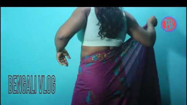 'Print Saree Wearing Fashion / New Saree Draping Video / Saree Drape by Bengali Vlog'