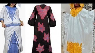 'African traditional embroidery dresses bazin richie for women (Updated) African fashion styles'