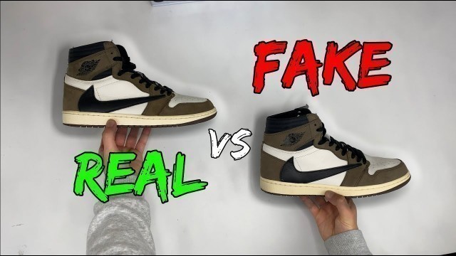 'REAL VS FAKE! TRAVIS SCOTT X NIKE AIR JORDAN 1 COMPARISON! (LATEST BATCH)'