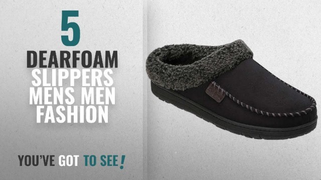 'Top 10 Dearfoam Slippers Mens [Men Fashion Winter 2018 ]: Dearfoams Mens Memory Foam Slipper (Medium'