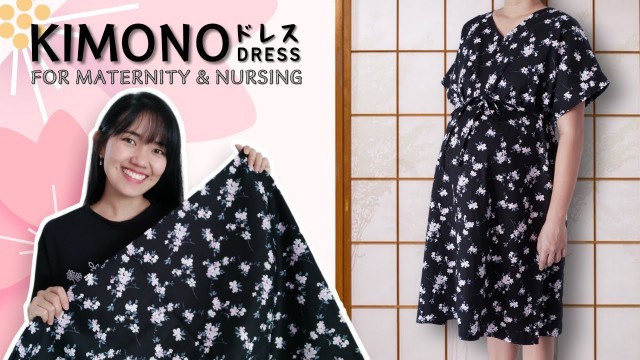 'DIY Maternity & Nursing Dress Kimono Style (ENG SUB) | Menjahit Baju Hamil Menyusui | Miyume Lin'