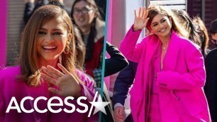 'Zendaya Stuns In Neon Pink For Valentino Show At Paris Fashion Week'