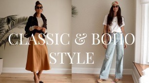 'Change Your Style WITHOUT Shopping: 4 Boho Chic + 4 Classic Minimalist Style Outfits'