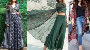 'Cute Ways To Layer Daily Wear Outfits | Jeans/ Palazzo With Shrugs/Kimono | Kurti With Jackets'