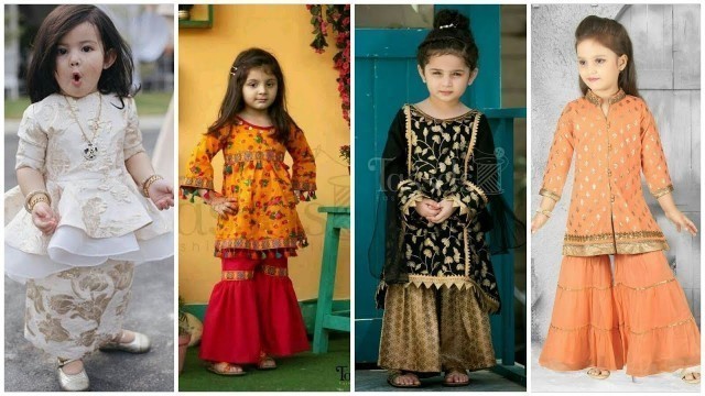 'Latest Designer Stylish Kids, Baby Dress, Plazzo Gharara dress'