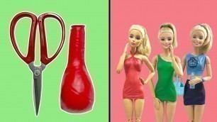 'Making Doll Clothes With Balloons #1 | 3 DIY Dresses For Barbies No Sew No glue【2021】'