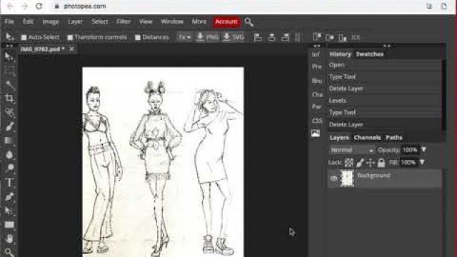 'Coloring my fashion figure in Photopea'