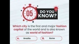 'Which City Is The First And Major Fashion Capital Of The World & Is Also Known As World Of Fashion?'