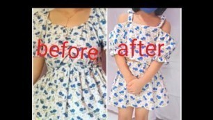 'DiY// convert your old clothes into cute little skirt and top// for your little baby.'