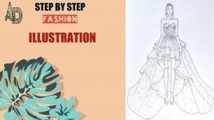 'How To Draw A Fashion Model Sketch Step By Step /Fashion Figure Drawing Illustration/Illustrator/'