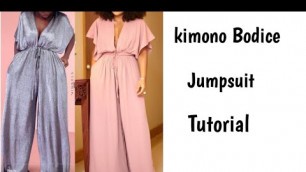 'Tutorial on kimono style jumpsuit with drawstring waist'