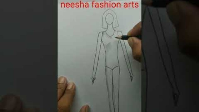 '8.5 head fashion flesh figure pencil drawing fashion designing #shorts'