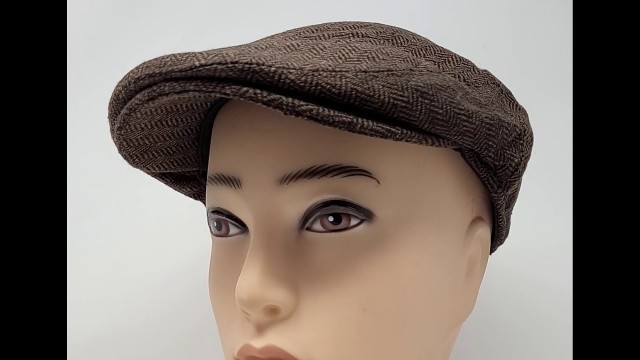 'Men\'s Classic Herringbone Tweed Wool Blend Newsboy Ivy Hat'