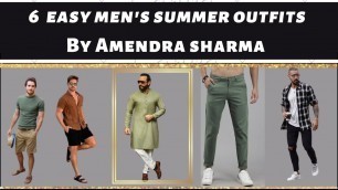 '6 EASY MEN\'S SUMMER OUTFITS | Summer fashion outfit ideas | Outfits men 2022 |  college fashion |tip'