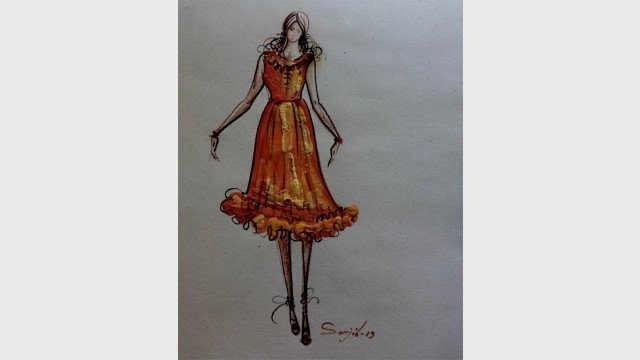 'How to draw a fashion figure using emboss media'