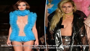 'Nipples galore: models bare breasts as london fashion week continues'