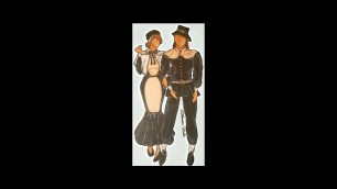 'Pilgrim Chic: Fashion Sketch and Color Illustration Design'