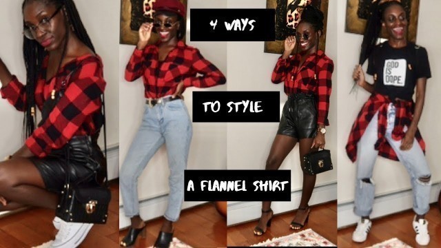 'How to style a flannel shirt| 4 outfits| 90\'s, edgy, street style looks!'