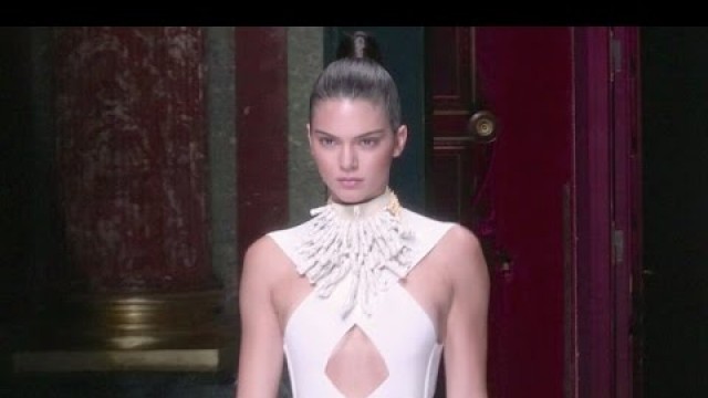 'Kendall Jenner, Bella Hadid, Gigi Hadid, Doutzen Kroes and more on the runway for the Balmain Fashio'