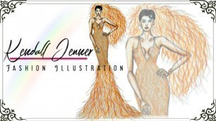 'Kendall Jenner Met gala 2019 outfit ILLUSTRATION'