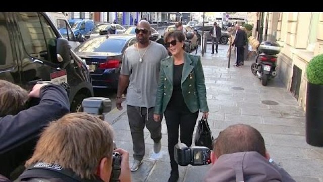 'EXCLUSIVE - Kendall Jenner, Kris Jenner and Corey Gamble leave Balmain headquarters in Paris'