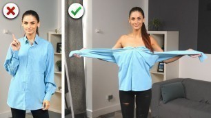 'COOL FASHION HACKS! | TÁI SỬ DỤNG QUẦN ÁO CŨ CỦA BẠN VỚI 12 MẸO DIY VỀ THỜI TRANG'