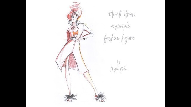 'How to draw a simple fashion figure with colours'