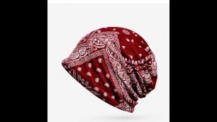 'COKK Winter Hats For Women Men Turban Hat Female Beanie Flower Pattern Hip Hop Bone Male Gorro Femin'