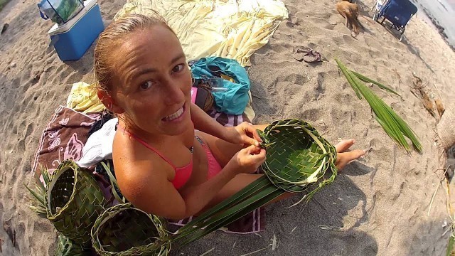 'Naked and Afraid - Alison Teal - Coconut weaving'