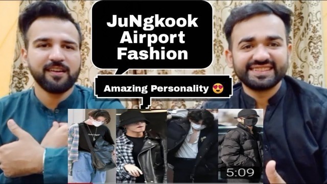 'Pakistani reaction to BTS Jungkook Airport Fashion styles/#MalikBrosReaction'