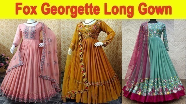 'Fox Georgette Heavy Designer Long Gown with Dupatta | Fashion Style Corner'