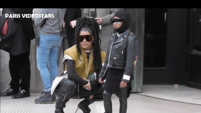 'Teyana Taylor & Baby Junie @ Paris 3 march 2022 show Rick Owens Fashion Week'