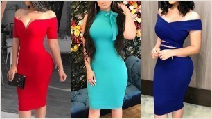 'Most Stylish Bodycon Dress ||Bodycon Midi Dress 2020||Chic Fashion||CF'