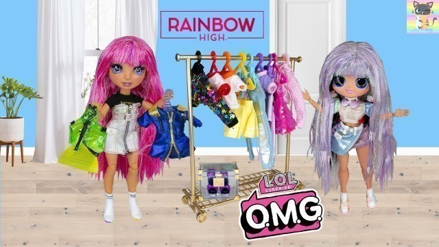 'OMG Dolls DIY Fashion Competition for School Dance Prom Queen Title with Rainbow High Avery Styles!'