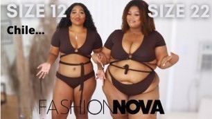 'SIZE 12 vs SIZE 22 TRY ON SAME FASHION NOVA CURVE SWIMSUITS! | PLUS SIZE & CURVE TRY ON HAUL'