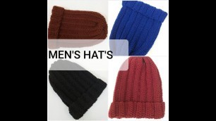 'SIMPLE  MEN WINTER HATS using one #CrochetPattern'