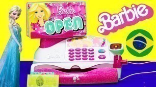 'Caixa Registradora Fashion Store da Barbie em portugues Brasil Barbie Cash Register App Checkout Toy'