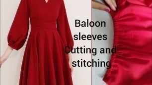 'Baloon #sleeves cutting &stitch ||बलून आस्तीन बनाने का आसान तरीका elastic sleeves #shahanafashion'