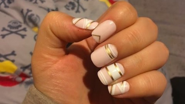 'Sassy + Chic Fashion Nail Tutorial (baby pink/gold/white)'