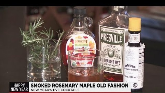 'New Years Cocktails: Smoked Rosemary Maple Old Fashion'