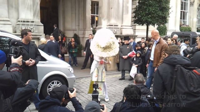 'Lady Gaga leaving The langham Hotel in London'