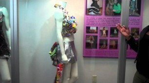 'Alisha shows off FASHION FROM TRASHIN at the Trash Museum'