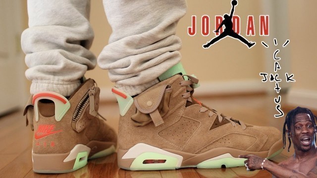 'JORDAN 6 TRAVIS SCOTT \"BRITISH KHAKI\" REVIEW & ON FEET (WORTH HYPE ??)'