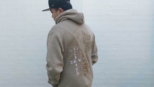 'Travis Scott Cactus Jack x Jordan Pullover Hoodie Khaki - Unpacking and Sizing Guide'