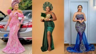 'African Fashion style: Trendy 2022 Asoebi/owambe styles //Lace and Sequin//Luxury Styles//Corset'